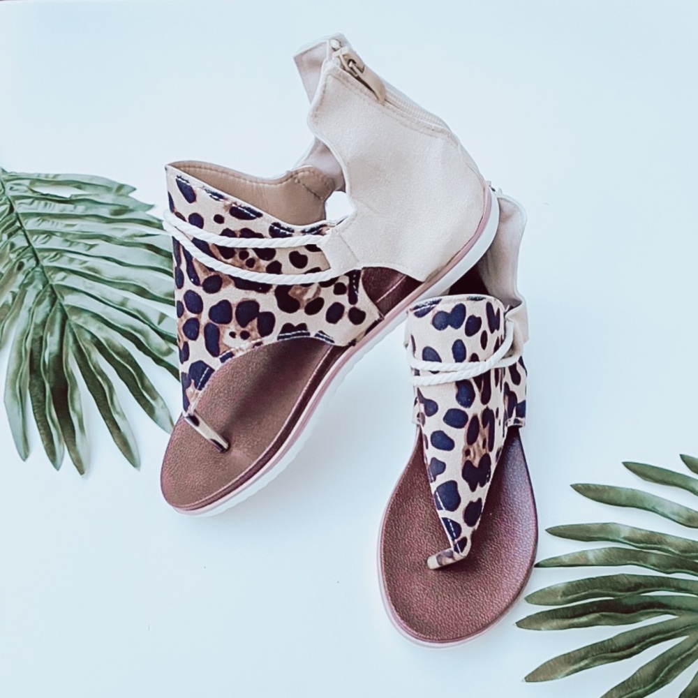 Leopard print sandals